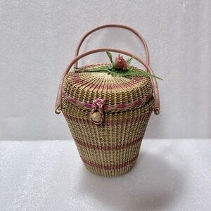 Vintage wicker sewing basket